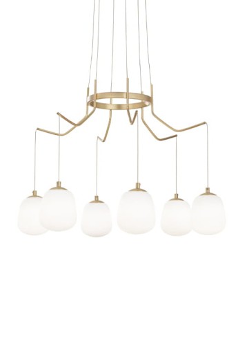 Lampa wisząca KAROUSEL SP6 mosiądz - G9 max 6x15W 220-240V AC IP20