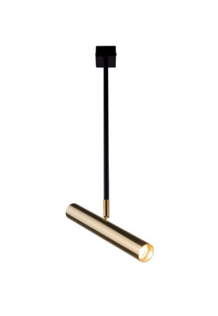 Lampa sufitowa natynkowa czarna z mosiężnym kloszem AKADI R2 - 1xGU10 max 4W LED 220-230V IP20