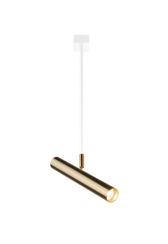 Lampa sufitowa natynkowa biała z mosiężnym kloszem AKADI R2 - 1xGU10 max 4W LED 220-230V IP20