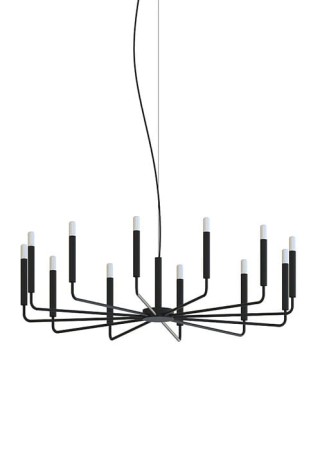 Lampa wisząca ORTO XII B czarny - 10W E14 LED 220-230V IP20