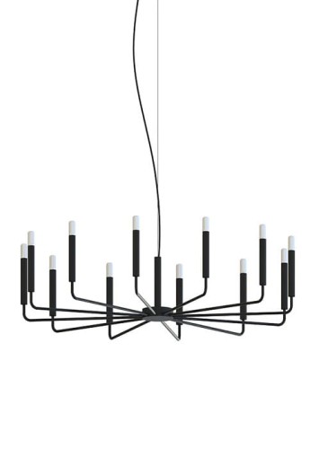 Lampa wisząca ORTO XII B czarny - 10W E14 LED 220-230V IP20