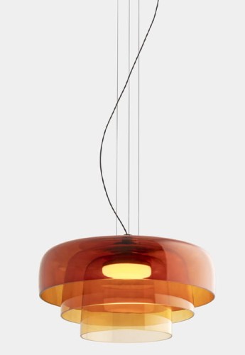 Lampa wisząca wewnętrzna LEVELS 3 BODIES Ø420mm + Ø320mm + Ø220mm - LED 19W SW 2700-3000-4000K 1381lm DALI-2 czarny-bursztynowy - LEDS C4