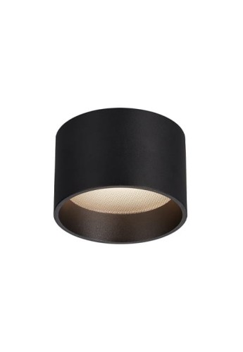 Lampa sufitowa wodoodporna MOS - 12W LED 3000K 1581lm 220-240V 80° CRI>90 IP44 ⌀11x7.5 cm czarna