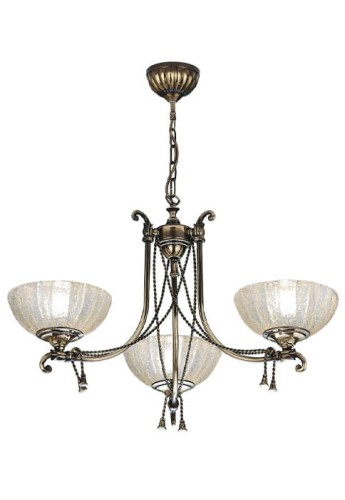 Lampa wisząca GRANADA 3 patyna połysk-klosz bursztynowy - E27 3x20W LED 220-230V IP20