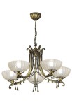 Lampa wisząca GRANADA 5 patyna połysk-klosz bursztynowy - E27 5x20W LED 220-230V IP20 