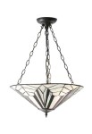 Lampa wisząca ASTORIA LARGE LT3 szkło Tiffany i satynowa czerń - 3x60W E27 230V IP20 - TIFFANY