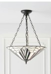Lampa wisząca ASTORIA LARGE LT3 szkło Tiffany i satynowa czerń - 3x60W E27 230V IP20 - TIFFANY