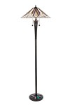 Lampa podłogowa ASTORIA szkło Tiffany-kolor czarny - 2x60W E27 230V IP20 - TIFFANY