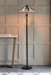 Lampa podłogowa ASTORIA szkło Tiffany-kolor czarny - 2x60W E27 230V IP20 - TIFFANY
