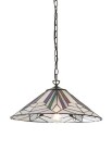 Lampa wisząca ASTORIA LARGE szkło Tiffany i satynowa czerń - 60W E27 230V IP20 - TIFFANY