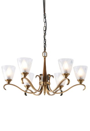 Lampa wisząca COLUMBIA 6LT mosiądz - 6x40W E14 230V IP20 - Interiors1900