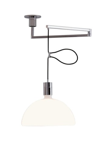 Lampa wisząca AS41C chrom-białe szkło - 250W E27 230V IP20