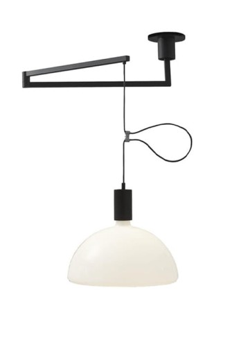 Lampa wisząca AS41C czarny-białe szkło - 250W E27 230V IP20 - NEMO