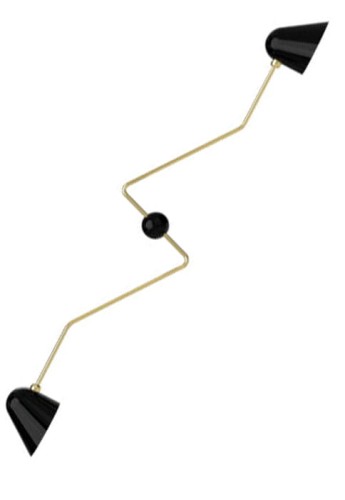 Kinkiet naścienny BEGHINA DUE BRACCI brass-glossy black - TATO