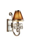 Lampa ścienna OKSANA nikiel-czekoladowy klosz - 40W E14 230V IP20 - Interiors1900