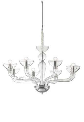 Lampa wisząca CASANOVA SP8 biały - E14 max 8x40W 220-240V AC IP20