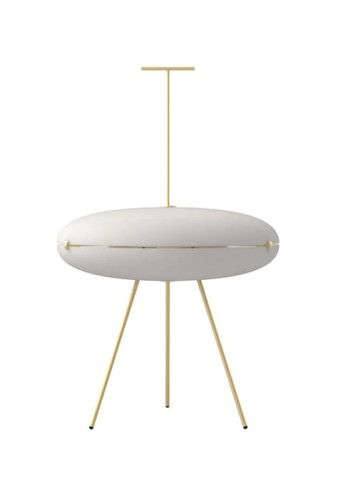 Lampa podłogowa LUNA ORIZZONTALE TLU400-1365 satin brass-satin white plastic - 3xLED max 8W E27 220V IP20 - TATO