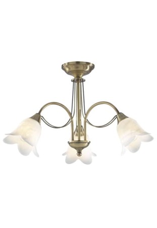 Lampa sufitowa SEMI FLUSH DOUBLET 3 LIGHT antyczny mosiądz - 3x40W E14 230V IP20 - där lighting