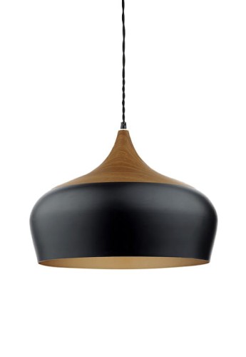 Lampa wisząca GAUCHO 1 matowy czarny - 60W E27 230V IP20 - där lighting