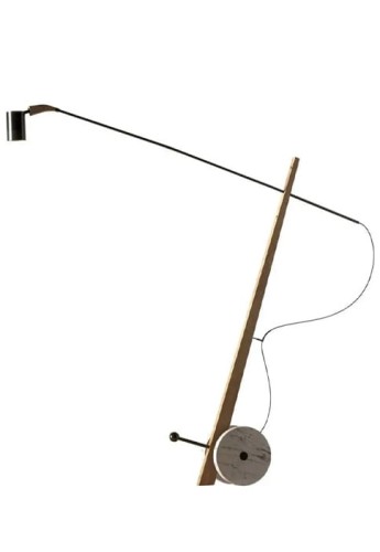 Lampa podłogowa KIRON czarny-dąb-marmur biały carrara - LED 30W 2700K 2900lm 220-240V IP20 - LUMEN CENTER
