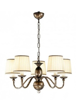 Lampa wisząca wewnętrzna NIK 5 srebrny-kość słoniowa - 5x10W E14 220-240V IP20 - MM Lampadari