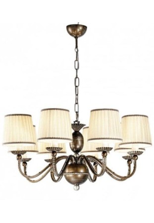 Lampa wisząca wewnętrzna NIK 8 srebrny-kość słoniowa - 8x10W E14 220-240V IP20 - MM Lampadari