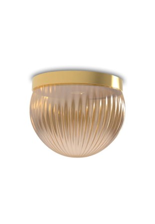 Lampa sufitowa wewnętrzna z złotą podstawą i przezroczystym szkłem fume ROI SIMPLE - G9 220-240V IP20 - ROBIN