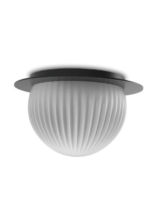 Lampa sufitowa wewnętrzna z czarną podstawą i opalowe-białe szkło ROI DISC - G9 220-240V IP20 - ROBIN