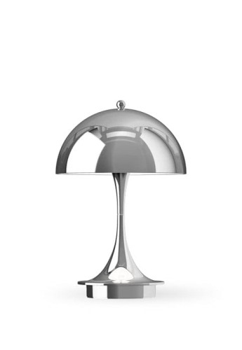 Lampa stołowa przenośna PANTHELLE V3 160 chromowana na wysoki połysk - LED 2.5W 2700K IP44 - LOUIS POULSEN