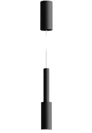 Lampa sufitowa wisząca TUBINO mat black - LED 6,5W 3000K 339lm 220-240V AC ON-OFF IP20 - PANZERI