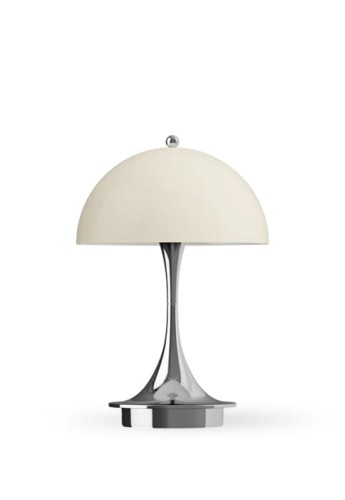 Lampa stołowa przenośna PANTHELLE V3 160 opal chromowo-beżowy - LED 2.5W 2700K IP44 - LOUIS POULSEN