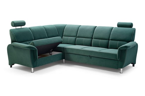 Narożnik SANREMO 2PL-E-3F - z funkcją spania i pojemnikiem