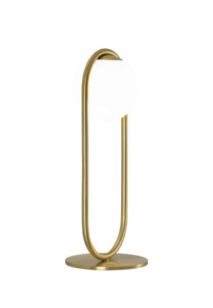 Lampa stołowa wewnętrzna C_BALL T satynowy mosiądz - LED 6W E14 DIM 230-240V IP20 - B.lux 