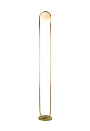 Lampa podłogowa wewnętrzna C_BALL F satynowy mosiądz - LED 6W E14 DIM 230-240V IP20 - B.lux