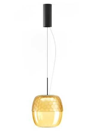 Lampa wisząca ADAMAS mat black-bronze glass - LED 11W 2700K 746lm 220-240V AC IP20 dimmable DALI-Push DIM 23cm - PANZERI