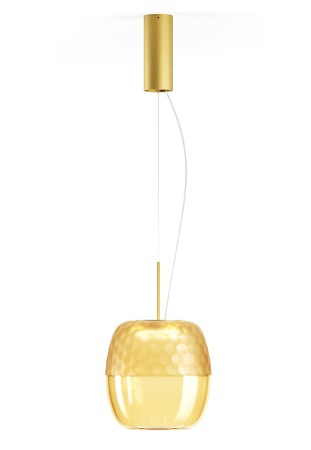 Lampa wisząca ADAMAS mat brass-bronze glass - LED 11W 2700K 746lm 220-240V AC IP20 dimmable DALI-Push DIM 23cm - PANZERI