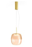 Lampa wisząca ADAMAS mat brass-pink glass - LED 11W 2700K 746lm 220-240V AC IP20 dimmable DALI-Push DIM 23cm - PANZERI