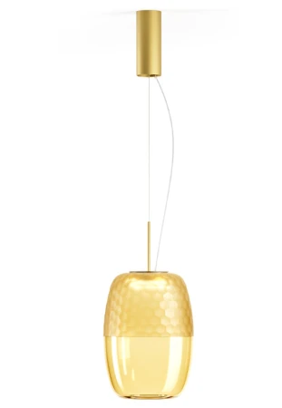 Lampa wisząca ADAMAS mat brass-bronze glass - LED 11W 2700K 746lm 220-240V AC IP20 dimmable DALI-Push DIM 33cm - PANZERI