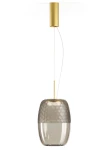 Lampa wisząca ADAMAS mat brass-smoke grey glass - LED 11W 2700K 746lm 220-240V AC IP20 dimmable DALI-Push DIM 33cm - PANZERI