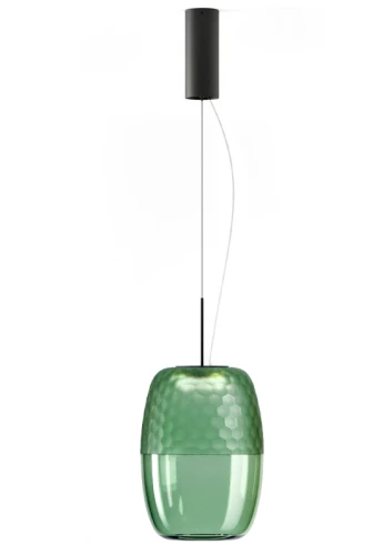 Lampa wisząca ADAMAS mat black-forest green glass - LED 11W 2700K 746lm 220-240V AC IP20 dimmable DALI-Push DIM 33cm - PANZERI