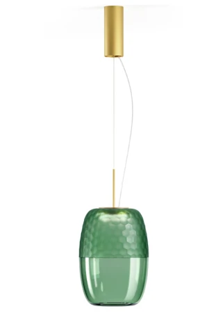 Lampa wisząca ADAMAS mat brass-forest green glass - LED 11W 2700K 746lm 220-240V AC IP20 dimmable DALI-Push DIM 33cm - PANZERI