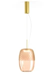 Lampa wisząca ADAMAS mat brass-pink glass - LED 11W 2700K 746lm 220-240V AC IP20 dimmable DALI-Push DIM 33cm - PANZERI