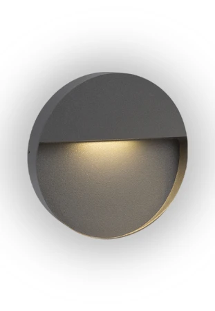 Lampa natynkowa ścienna ATHENS 9 ROUND antracyt - LED SMD 9W 3000K 740lm 100-240V IP54 40°- HOFF LIGHT