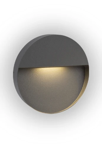 Lampa natynkowa ścienna ATHENS 9 ROUND antracyt - LED SMD 9W 3000K 740lm 100-240V IP54 40°- HOFF LIGHT