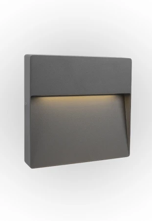 Lampa natynkowa ścienna ATHENS 9 SQUARE antracyt - LED SMD 9W 3000K 740lm 100-240V IP54 40°- HOFF LIGHT