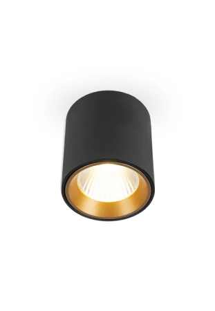 Lampa natynkowa sufitowa NEPAL7 ROUND czarno-mosiężny - LED COB 7W 3000K 500lm 220-240V IP20 24°- HOFF LIGHT