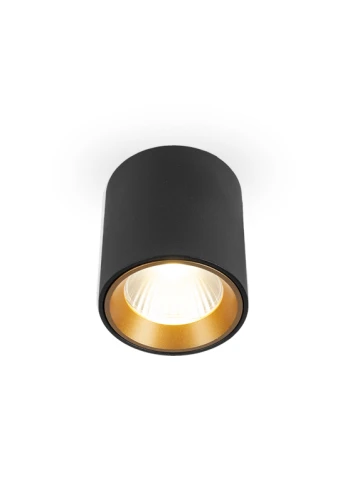 Lampa natynkowa sufitowa NEPAL7 ROUND czarno-mosiężny - LED COB 7W 3000K 500lm 220-240V IP20 24°- HOFF LIGHT