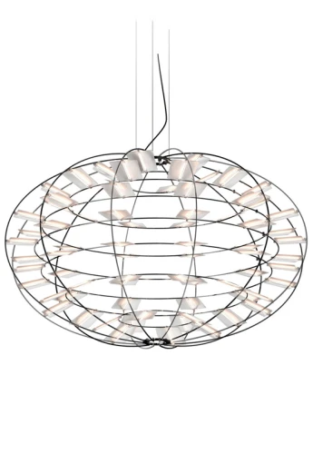 Lampa wisząca CHLORIS niklowany-biały - LED 74W 2700K 3050lm110-240V IP20 DALI PUSH - NEMO