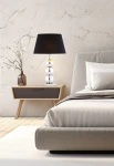 Lampa stołowa wewnętrzna FUDŻI czarny-chrom - E27 15W 230V IP20