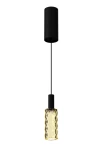 Lampa wisząca wewnętrzna SCENT PIXEL mat black-amber glass - LED 4W 3000K 181lm 220-240V AC ON-OFF IP20 - PANZERI 